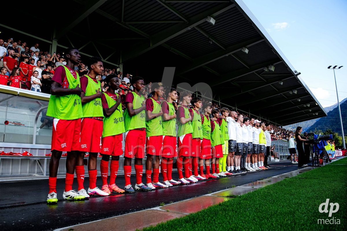 OBERE AU, Switzerland - September 8: Players of Switzerland during the International Friendly U20 match between Switzerland and Luxembourg at TBD on September 8, 2026 in Obere Au, Switzerland.