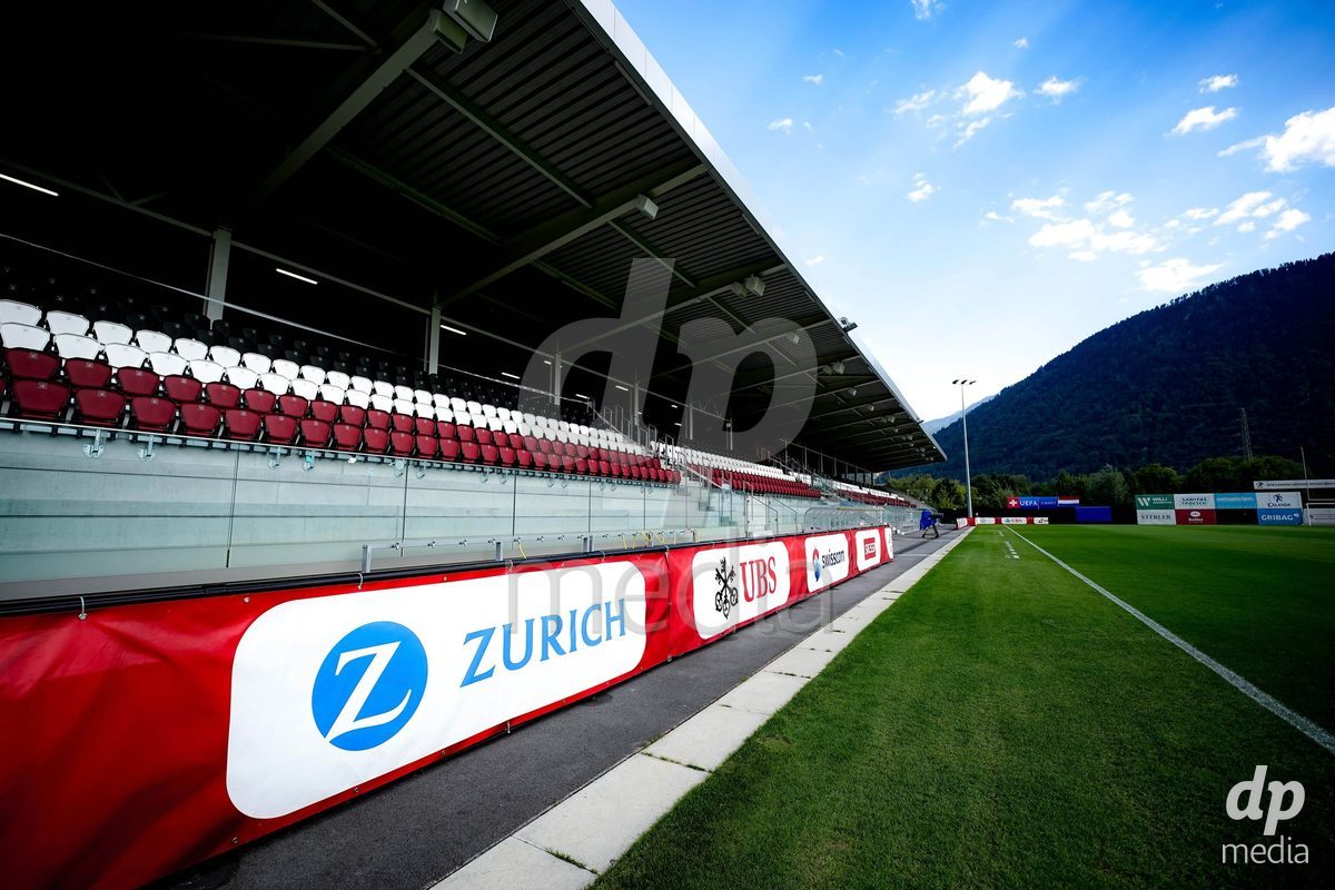 OBERE AU, Switzerland - September 8: Zurich Insurance Group sponsor board during the International Friendly U20 match between Switzerland and Luxembourg at TBD on September 8, 2026 in Obere Au, Switzerland.