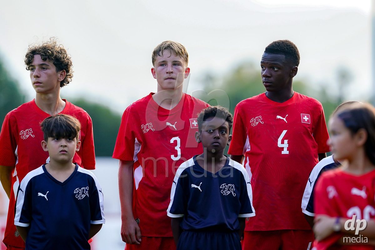 OBERE AU, Switzerland - September 8: Players of Switzerland  during the International Friendly U20 match between Switzerland and Luxembourg at TBD on September 8, 2026 in Obere Au, Switzerland.