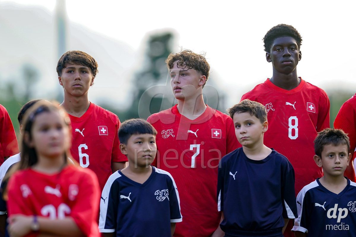 OBERE AU, Switzerland - September 8: Players of Switzerland  during the International Friendly U20 match between Switzerland and Luxembourg at TBD on September 8, 2026 in Obere Au, Switzerland.