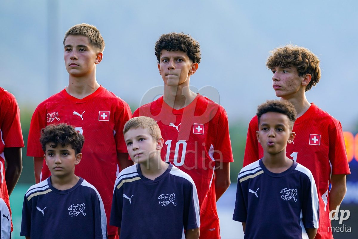 OBERE AU, Switzerland - September 8: Players of Switzerland  during the International Friendly U20 match between Switzerland and Luxembourg at TBD on September 8, 2026 in Obere Au, Switzerland.