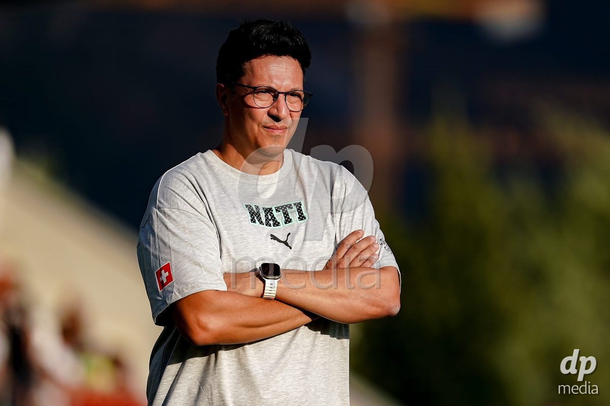 OBERE AU, Switzerland - September 8: Gabriele Francesco, Head Coach of Switzerland, during the International Friendly U20 match between Switzerland and Luxembourg at TBD on September 8, 2026 in Obere Au, Switzerland.