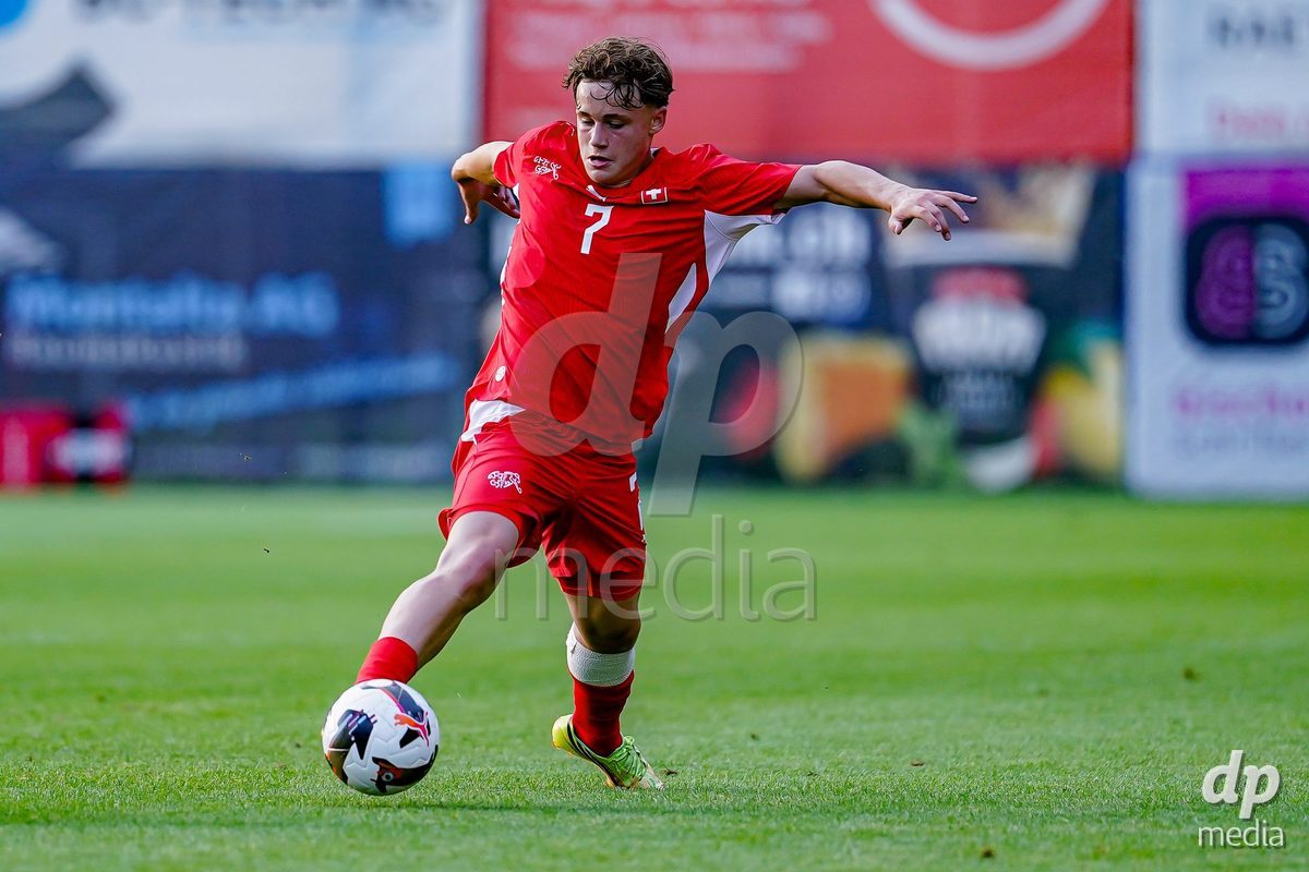 OBERE AU, Switzerland - September 8: Noel Vinzenz Telser of Switzerland in action during the International Friendly U20 match between Switzerland and Luxembourg at TBD on September 8, 2026 in Obere Au, Switzerland.