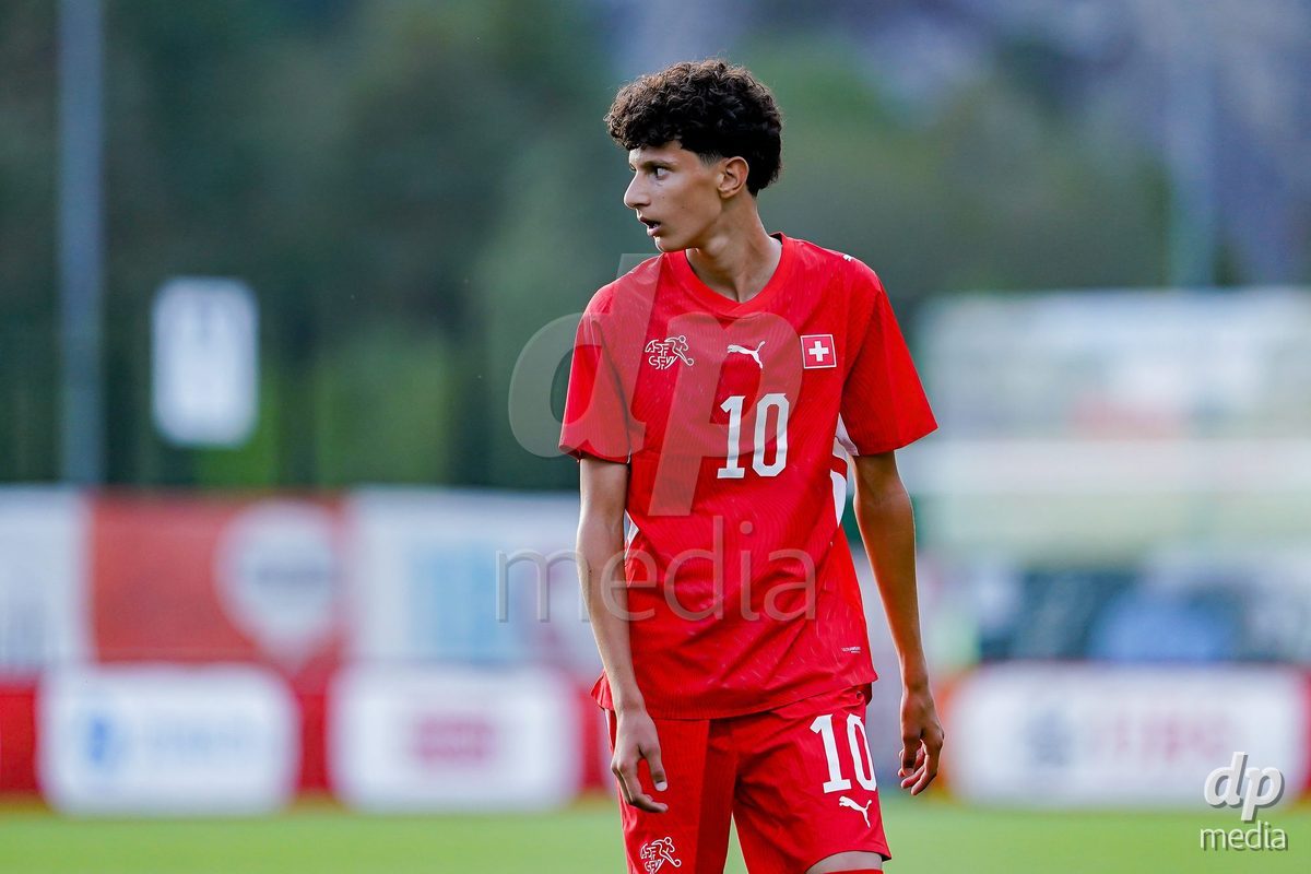 OBERE AU, Switzerland - September 8: Yanis Sadiki of Switzerland during the International Friendly U20 match between Switzerland and Luxembourg at TBD on September 8, 2026 in Obere Au, Switzerland.