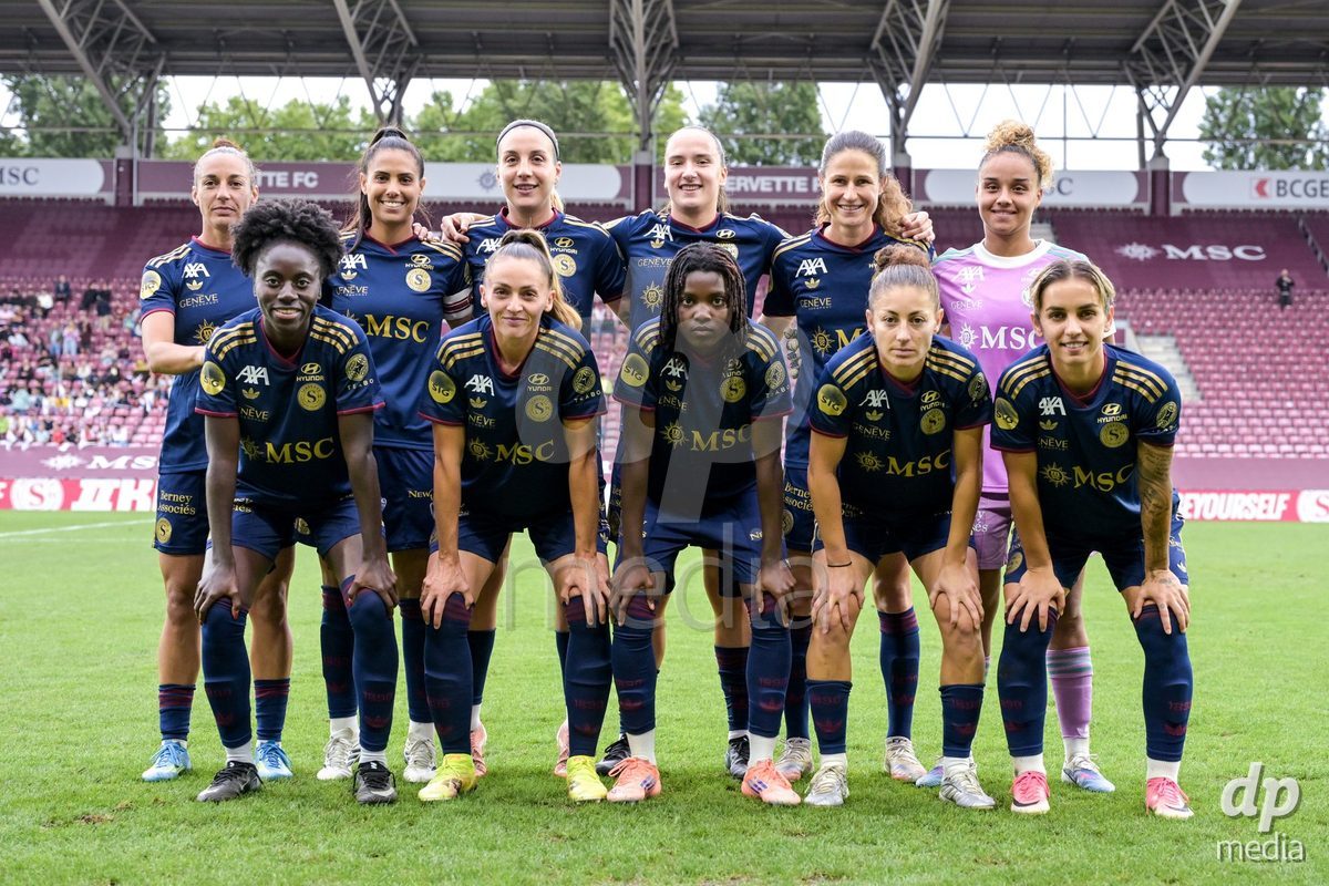 GENEVA, SWITZERLDAND - September 9: Line-up of Servette during the AXA Women's Super League match between Servette FC Chenois Feminin and FC Yverdon Women at Stade de Geneve on September 9,2026 in Geneva, Switzerland
