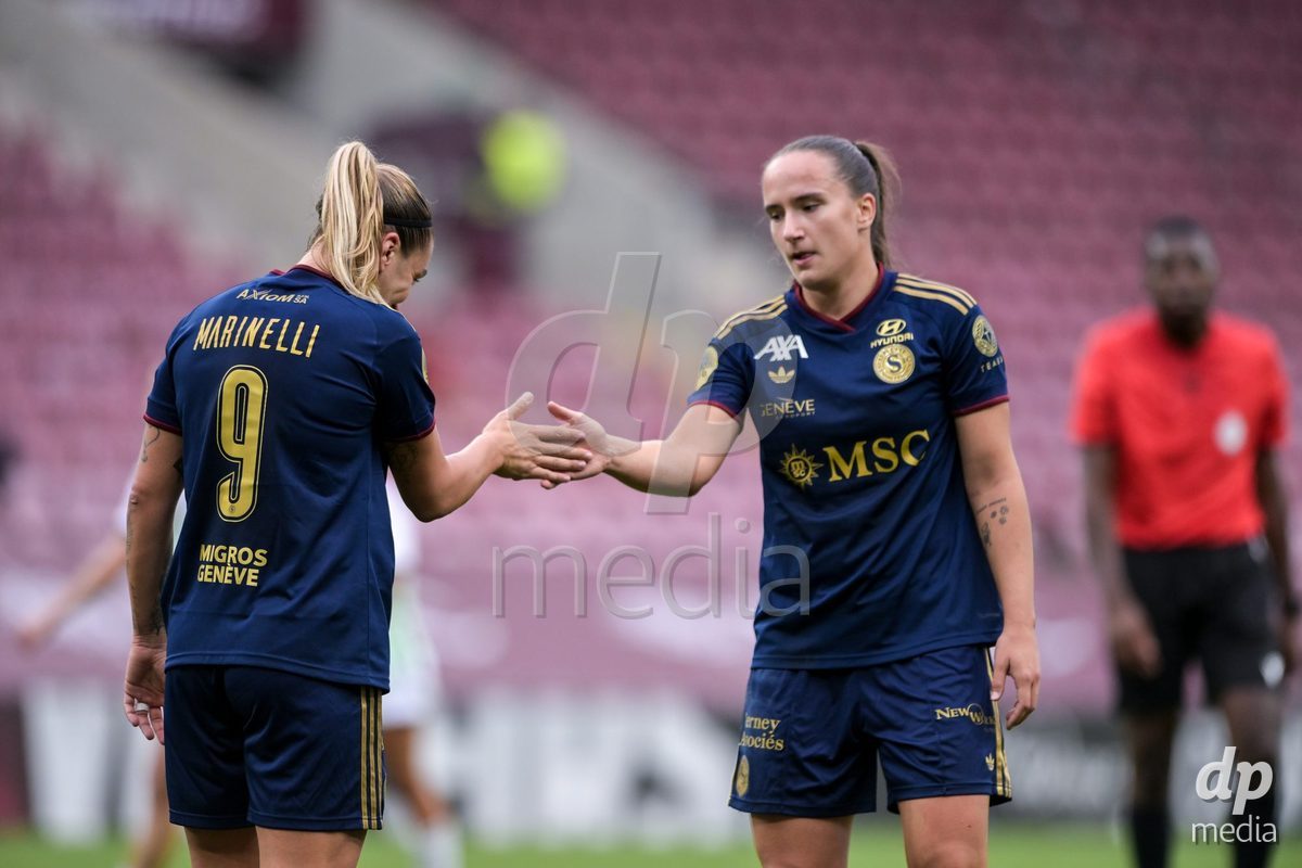GENEVA, SWITZERLDAND - September 9: Magdalena Sobal of Servette celebrate the 1-1 gol during the AXA Women's Super League match between Servette FC Chenois Feminin and FC Yverdon Women at Stade de Geneve on September 9,2026 in Geneva, Switzerland