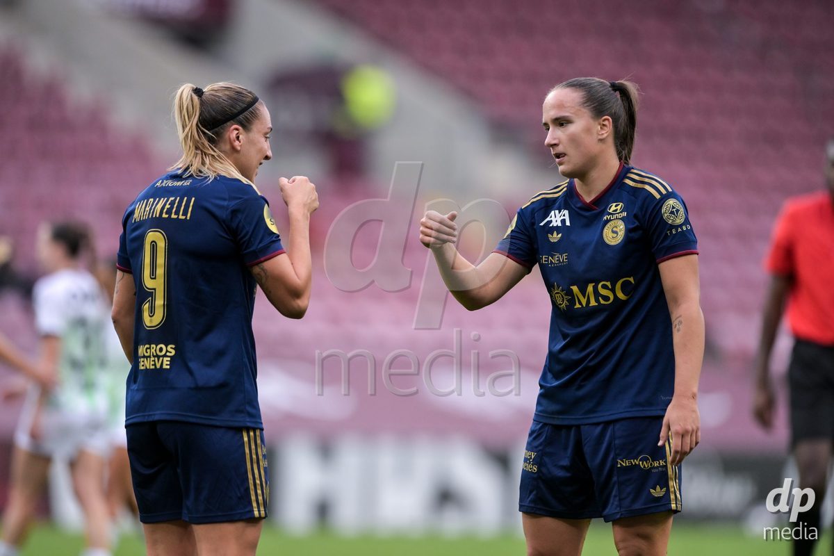 GENEVA, SWITZERLDAND - September 9: Magdalena Sobal of Servette celebrate the 1-1 gol during the AXA Women's Super League match between Servette FC Chenois Feminin and FC Yverdon Women at Stade de Geneve on September 9,2026 in Geneva, Switzerland