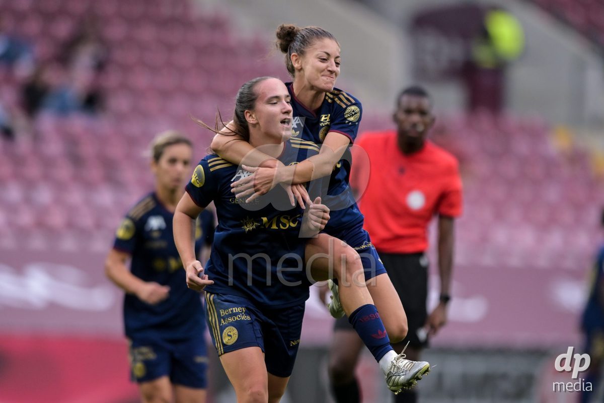 GENEVA, SWITZERLDAND - September 9: Magdalena Sobal of Servette celebrate the 1-1 gol during the AXA Women's Super League match between Servette FC Chenois Feminin and FC Yverdon Women at Stade de Geneve on September 9,2026 in Geneva, Switzerland