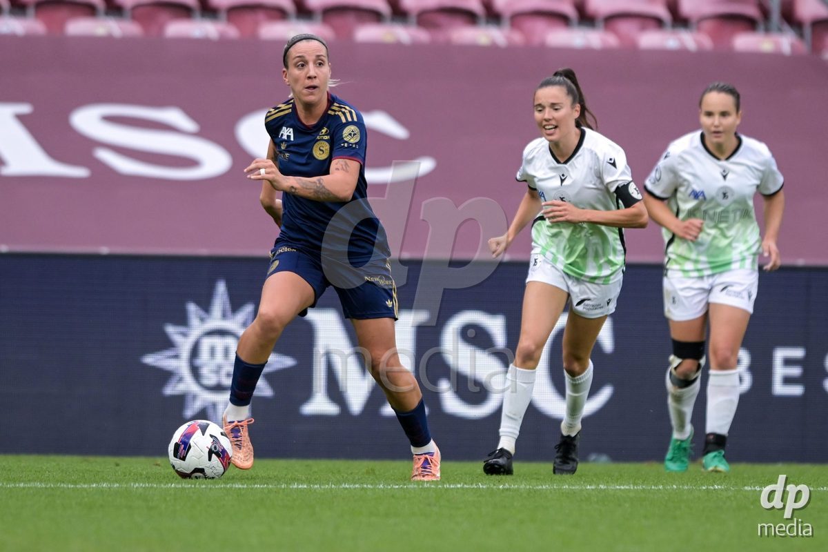 GENEVA, SWITZERLDAND - September 9:  Gloria Marinelli of Servette during the AXA Women's Super League match between Servette FC Chenois Feminin and FC Yverdon Women at Stade de Geneve on September 9,2026 in Geneva, Switzerland
