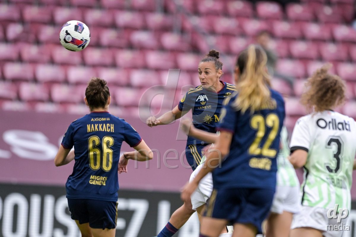 GENEVA, SWITZERLDAND - September 9: attempt to Paula Serrano of Servette during the AXA Women's Super League match between Servette FC Chenois Feminin and FC Yverdon Women at Stade de Geneve on September 9,2026 in Geneva, Switzerland