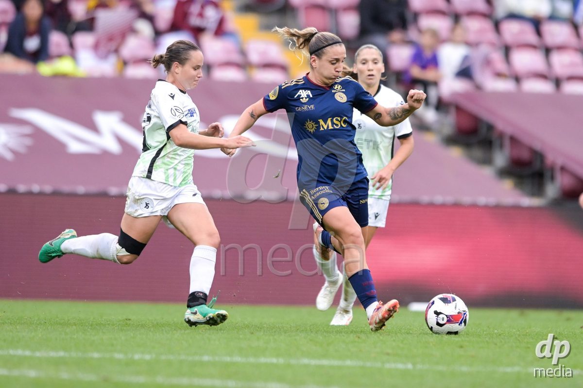 GENEVA, SWITZERLDAND - September 9: Gloria Marinelli of Servette during the AXA Women's Super League match between Servette FC Chenois Feminin and FC Yverdon Women at Stade de Geneve on September 9,2026 in Geneva, Switzerland