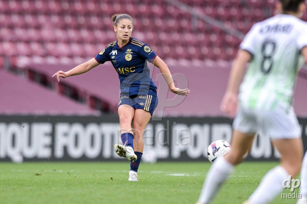 GENEVA, SWITZERLDAND - September 9: Paula Serrano of Servette during the AXA Women's Super League match between Servette FC Chenois Feminin and FC Yverdon Women at Stade de Geneve on September 9,2026 in Geneva, Switzerland