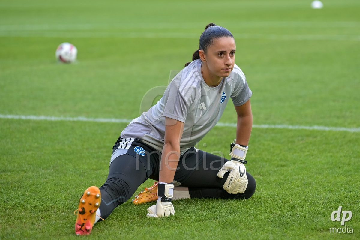 BASEL, SWITZERLAND - September 9: Jimena Vicario Casal of GC Frauenfussball before the AXA Women's Super League match between FC Basel 1893 and GC Frauenfussball at St. Jakob-Park on September 9, 2026 in Basel, Switzerland.