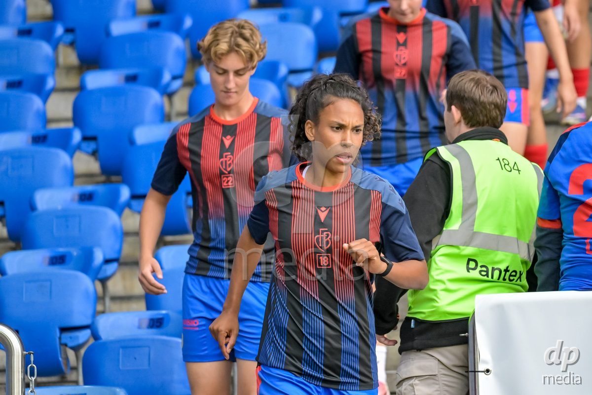 BASEL, SWITZERLAND - September 9: Coumba Sow of FC Basel during the AXA Women's Super League match between FC Basel 1893 and GC Frauenfussball at St. Jakob-Park on September 9, 2026 in Basel, Switzerland.
