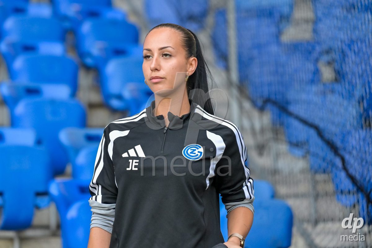 BASEL, SWITZERLAND - September 9: JanaElvedi of GC Frauenfussball before the AXA Women's Super League match between FC Basel 1893 and GC Frauenfussball at St. Jakob-Park on September 9, 2026 in Basel, Switzerland.