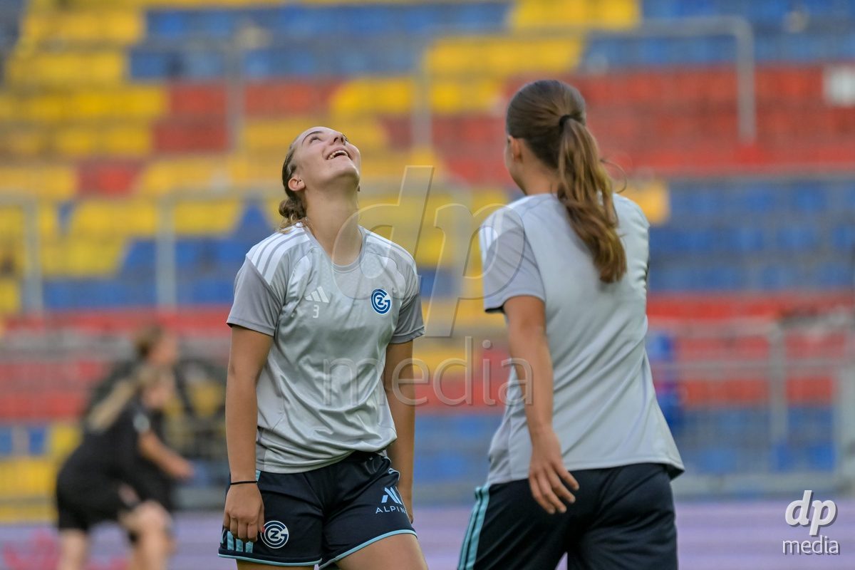 BASEL, SWITZERLAND - September 9: Emilia Brunner of GC Frauenfussball before the AXA Women's Super League match between FC Basel 1893 and GC Frauenfussball at St. Jakob-Park on September 9, 2026 in Basel, Switzerland.
