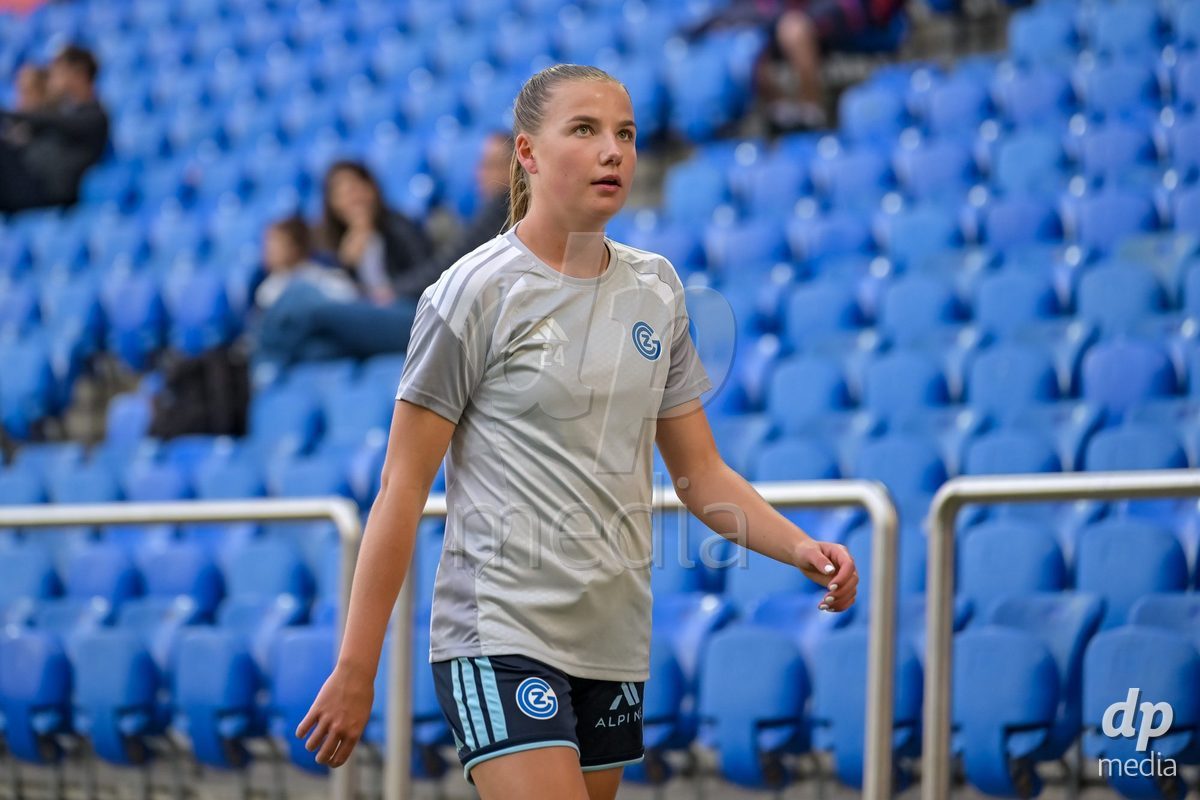 BASEL, SWITZERLAND - September 9: Viola Avduli of GC Frauenfussball before the AXA Women's Super League match between FC Basel 1893 and GC Frauenfussball at St. Jakob-Park on September 9, 2026 in Basel, Switzerland.