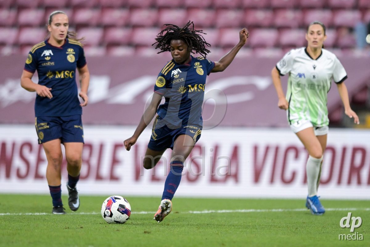 GENEVA, SWITZERLDAND - September 9: Garance Nein of Servette during the AXA Women's Super League match between Servette FC Chenois Feminin and FC Yverdon Women at Stade de Geneve on September 9,2026 in Geneva, Switzerland