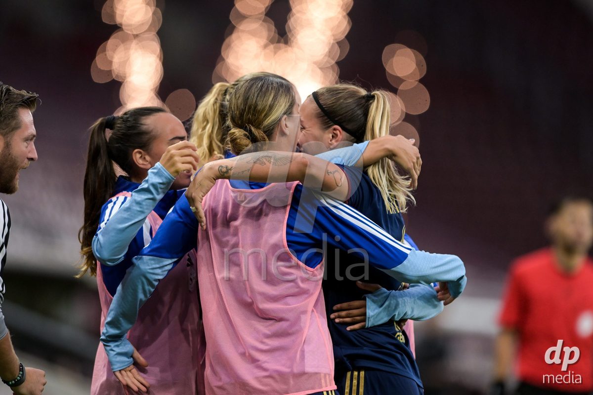 GENEVA, SWITZERLDAND - September 9: Gloria Marinelli of Servette celebrate the 2-2 gol during the AXA Women's Super League match between Servette FC Chenois Feminin and FC Yverdon Women at Stade de Geneve on September 9,2026 in Geneva, Switzerland