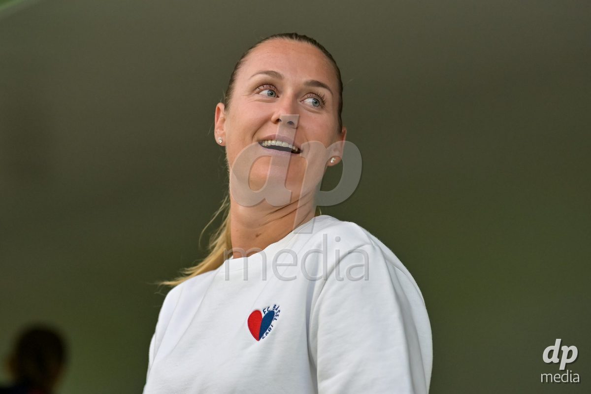 BASEL, SWITZERLAND - September 9: Danique Stein of FC Basel during the AXA Women's Super League match between FC Basel 1893 and GC Frauenfussball at St. Jakob-Park on September 9, 2026 in Basel, Switzerland.