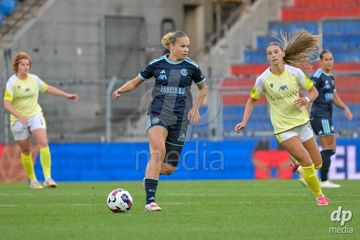 BASEL, SWITZERLAND - September 9: Ella Ljustina of GC Frauenfussball during the AXA Women's Super League match between FC Basel 1893 and GC Frauenfussball at St. Jakob-Park on September 9, 2026 in Basel, Switzerland.