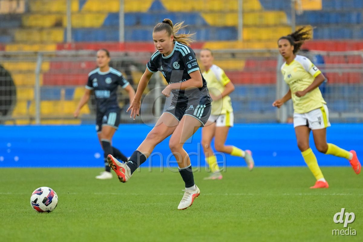 BASEL, SWITZERLAND - September 9: Giulia Looser of GC Frauenfussball during the AXA Women's Super League match between FC Basel 1893 and GC Frauenfussball at St. Jakob-Park on September 9, 2026 in Basel, Switzerland.