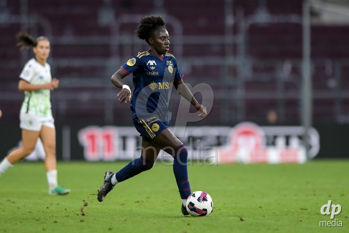 GENEVA, SWITZERLDAND - September 9: Benedicte Simon of Servette during the AXA Women's Super League match between Servette FC Chenois Feminin and FC Yverdon Women at Stade de Geneve on September 9,2026 in Geneva, Switzerland