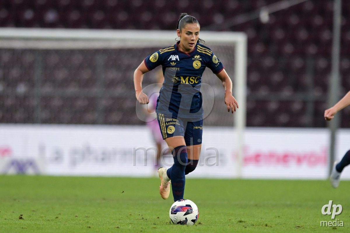 GENEVA, SWITZERLDAND - September 9:Meriame Terchoun  of Servette during the AXA Women's Super League match between Servette FC Chenois Feminin and FC Yverdon Women at Stade de Geneve on September 9,2026 in Geneva, Switzerland