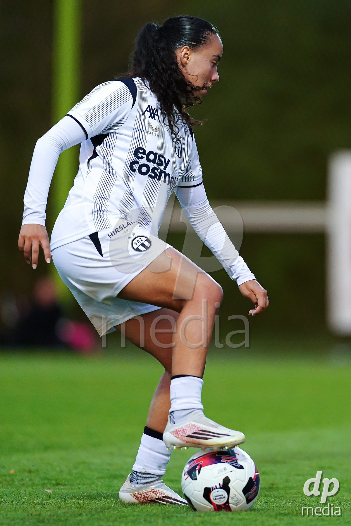 ZURICH, SWITZERLAND - September 9: Nevia Stoob of FC Zurich controls the ball during the AXA Women's Super League match between FC Zurich and BSC YB Frauen at Herrenschurli on September 9, 2026 in Zurich, Switzerland.