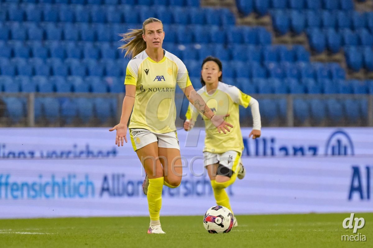 BASEL, SWITZERLAND - September 9: Alice Berti of FC Basel during the AXA Women's Super League match between FC Basel 1893 and GC Frauenfussball at St. Jakob-Park on September 9, 2026 in Basel, Switzerland.