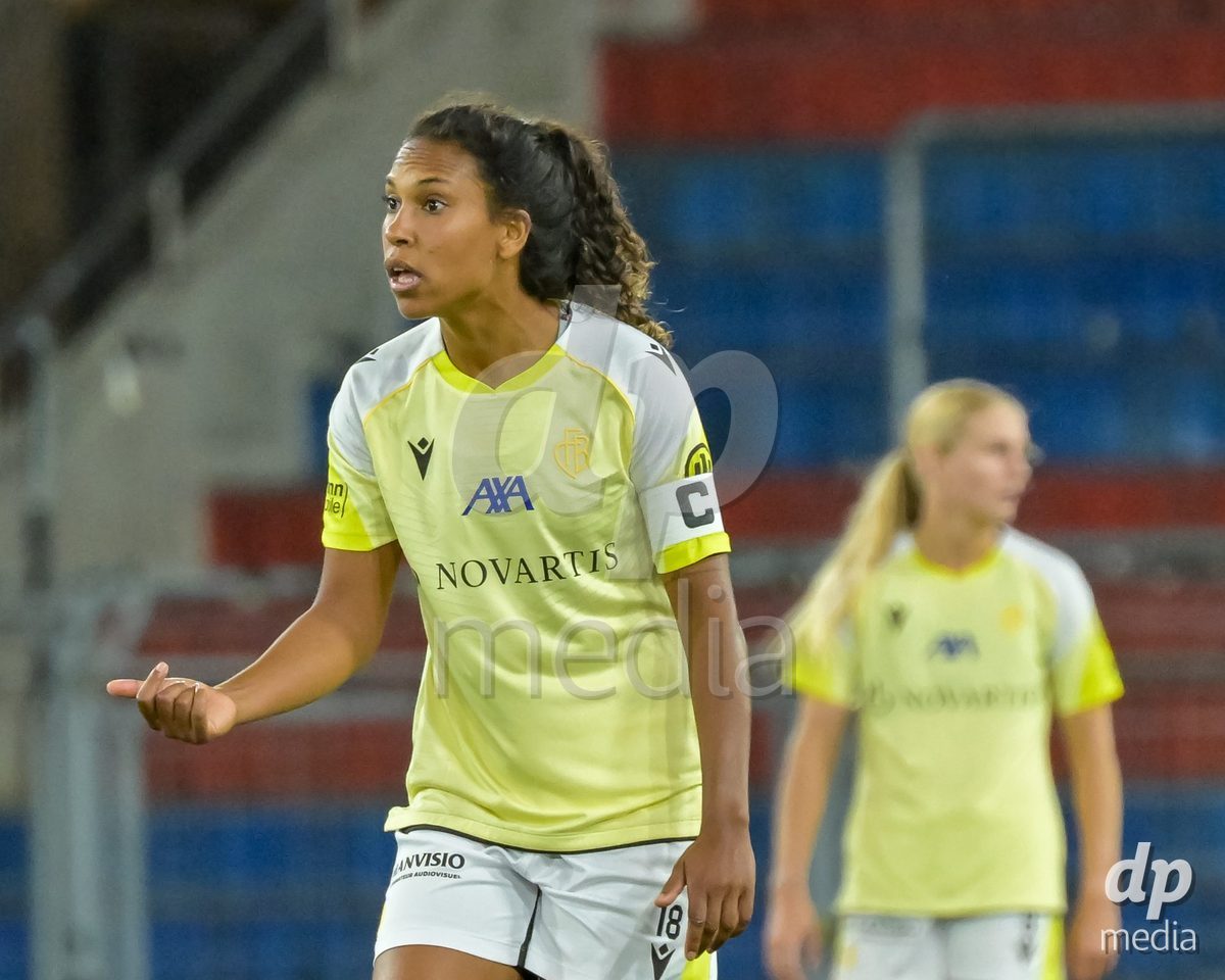 BASEL, SWITZERLAND - September 9: Coumba Sow of FC Basel during the AXA Women's Super League match between FC Basel 1893 and GC Frauenfussball at St. Jakob-Park on September 9, 2026 in Basel, Switzerland.