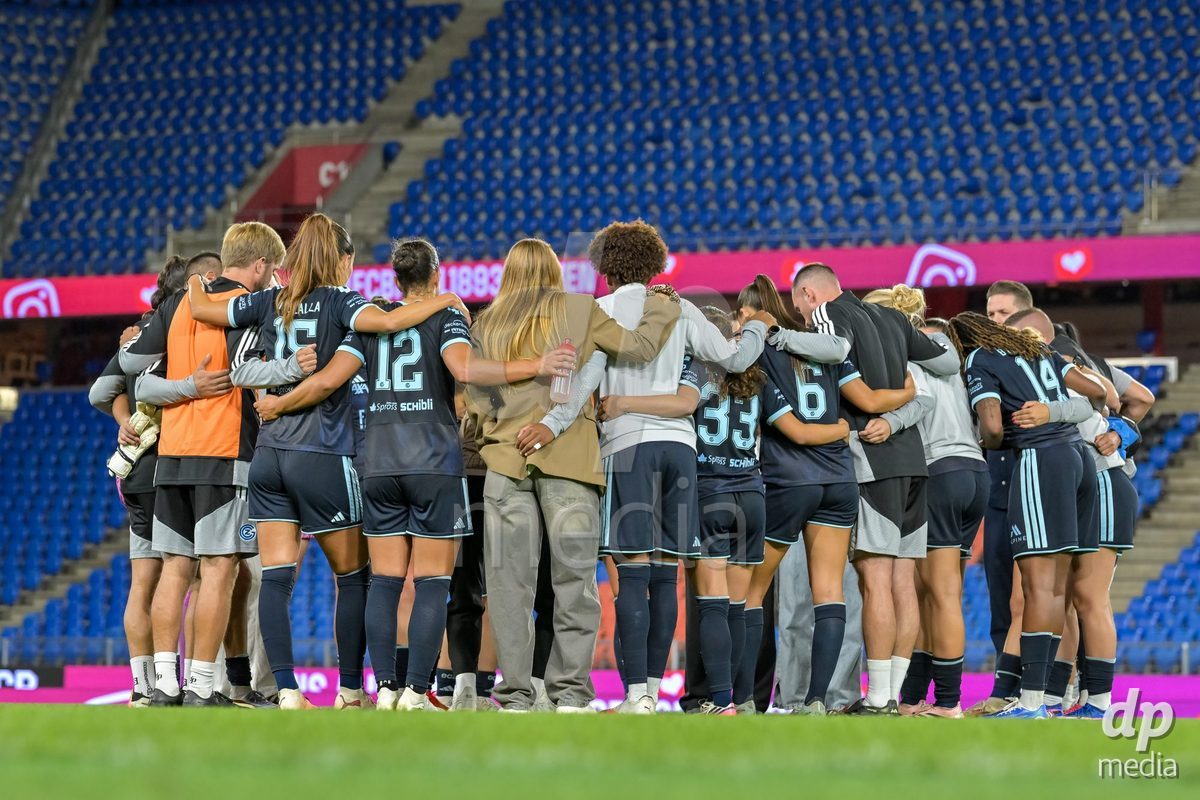 BASEL, SWITZERLAND - September 9: GC Frauenfussball  Team after  the AXA Women's Super League match between FC Basel 1893 and GC Frauenfussball at St. Jakob-Park on September 9, 2026 in Basel, Switzerland.