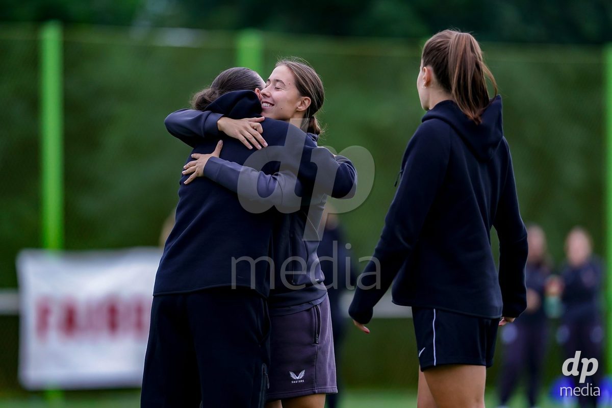ZURICH, SWITZERLAND - September 9: Amelie Schuster of FC Zurich arrival prior to the AXA Women's Super League match between FC Zurich and BSC YB Frauen at Herrenschurli on September 9, 2026 in Zurich, Switzerland.