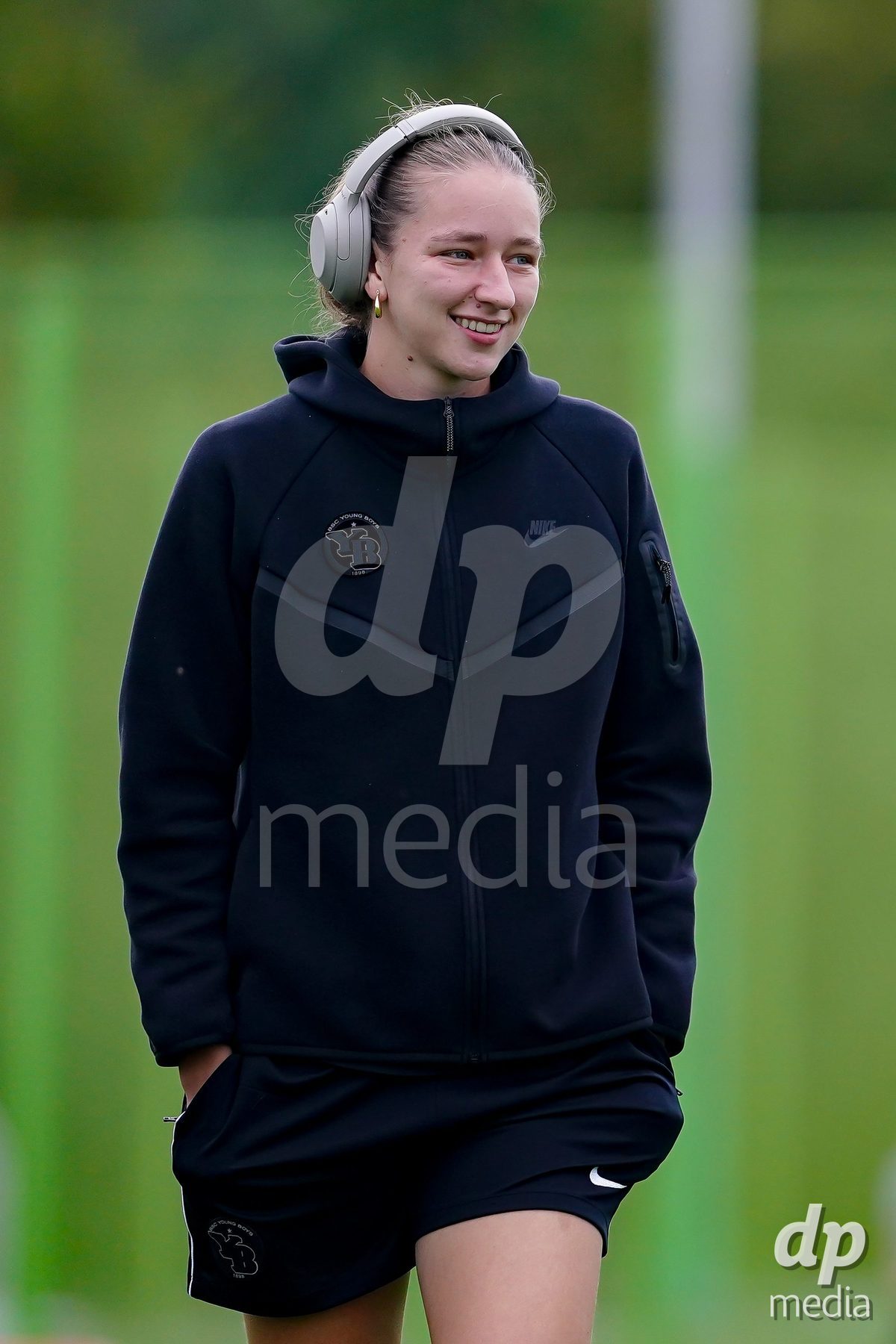 ZURICH, SWITZERLAND - September 9: Anna Caterina Regazzoni of BSC YB Frauen arrival during the AXA Women's Super League match between FC Zurich and BSC YB Frauen at Herrenschurli on September 9, 2026 in Zurich, Switzerland.