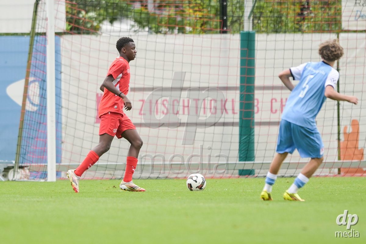 CHUR, SWITZERLAND - September 10: Manuel Meudje of Switzerland during the International friendly match between Switzerland U16 and Luxembourg U16 at Stade de Chur on September 10,2026 in Chur, Switzerland
