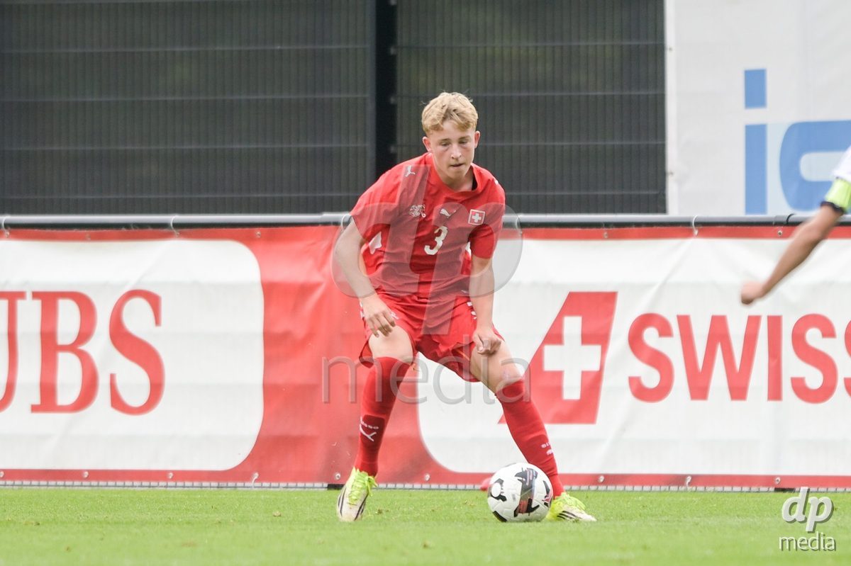 CHUR, SWITZERLAND - September 10: Jaron Metzger of Switzerland during the International friendly match between Switzerland U16 and Luxembourg U16 at Stade de Chur on September 10,2026 in Chur, Switzerland