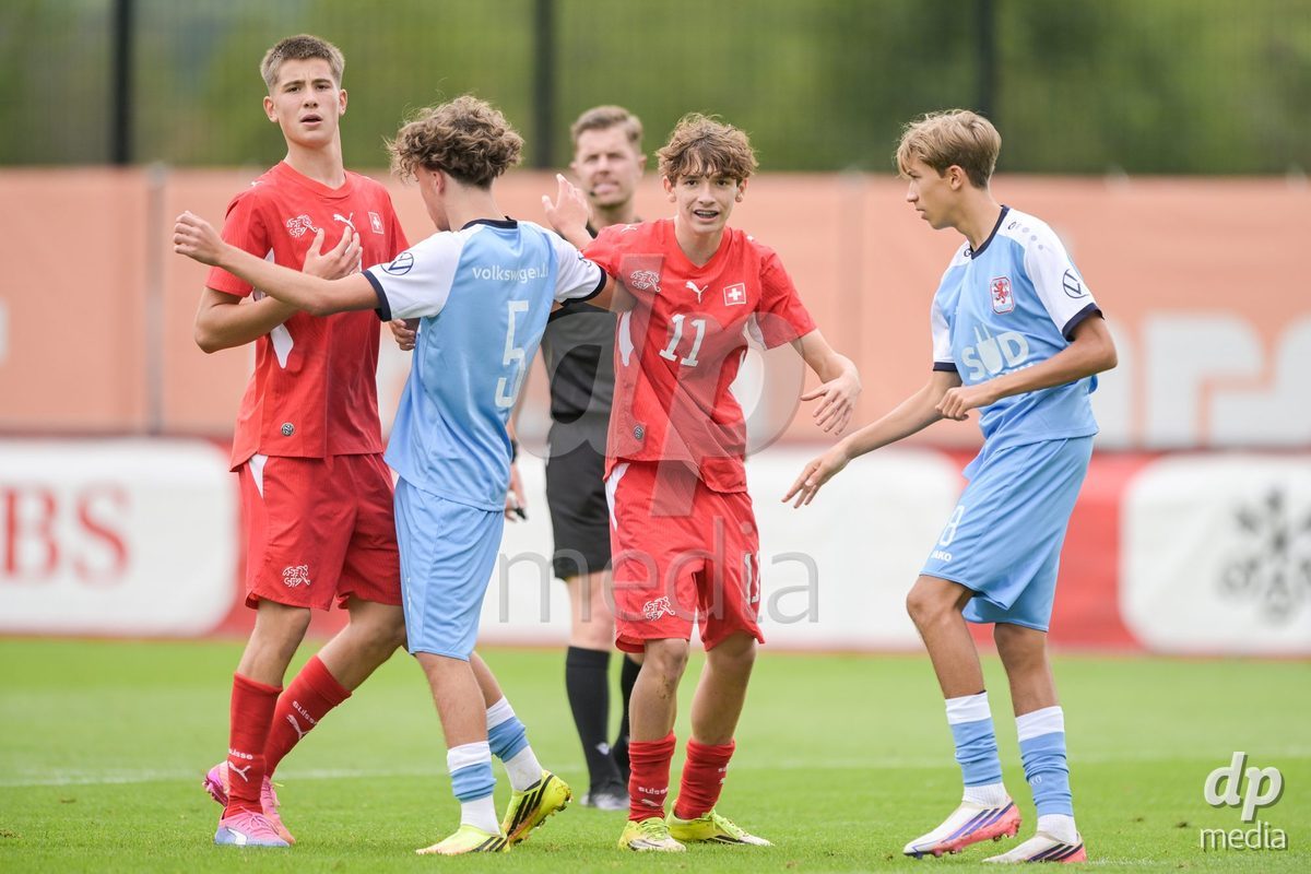 CHUR, SWITZERLAND - September 10: Elon Sinani of Switzerland during the International friendly match between Switzerland U16 and Luxembourg U16 at Stade de Chur on September 10,2026 in Chur, Switzerland