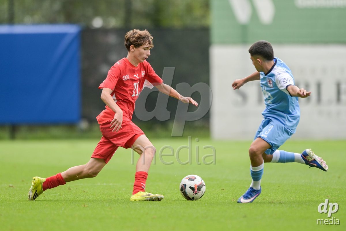 CHUR, SWITZERLAND - September 10: Elon Sinani of Switzerland during the International friendly match between Switzerland U16 and Luxembourg U16 at Stade de Chur on September 10,2026 in Chur, Switzerland