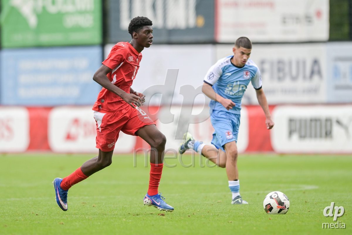 CHUR, SWITZERLAND - September 10: Habib Frank Uchendu Emele of Switzerland during the International friendly match between Switzerland U16 and Luxembourg U16 at Stade de Chur on September 10,2026 in Chur, Switzerland