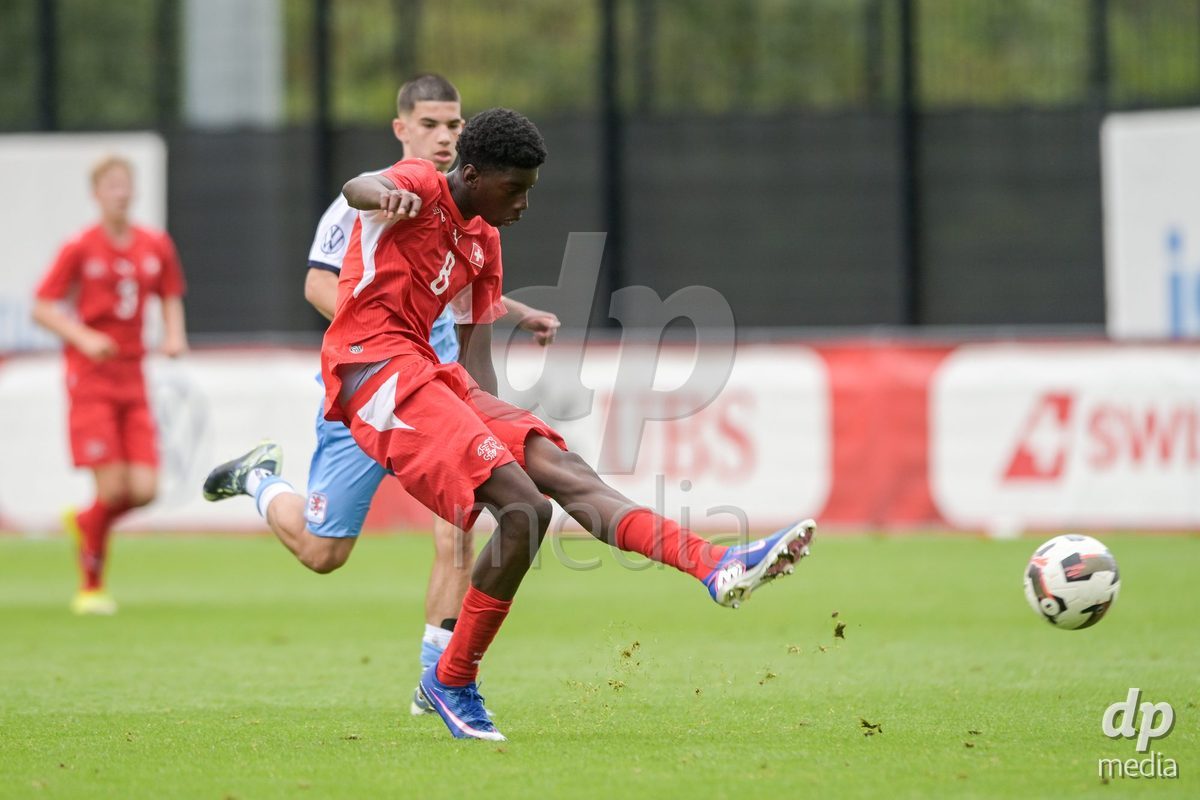 CHUR, SWITZERLAND - September 10: Habib Frank Uchendu Emele of Switzerland during the International friendly match between Switzerland U16 and Luxembourg U16 at Stade de Chur on September 10,2026 in Chur, Switzerland