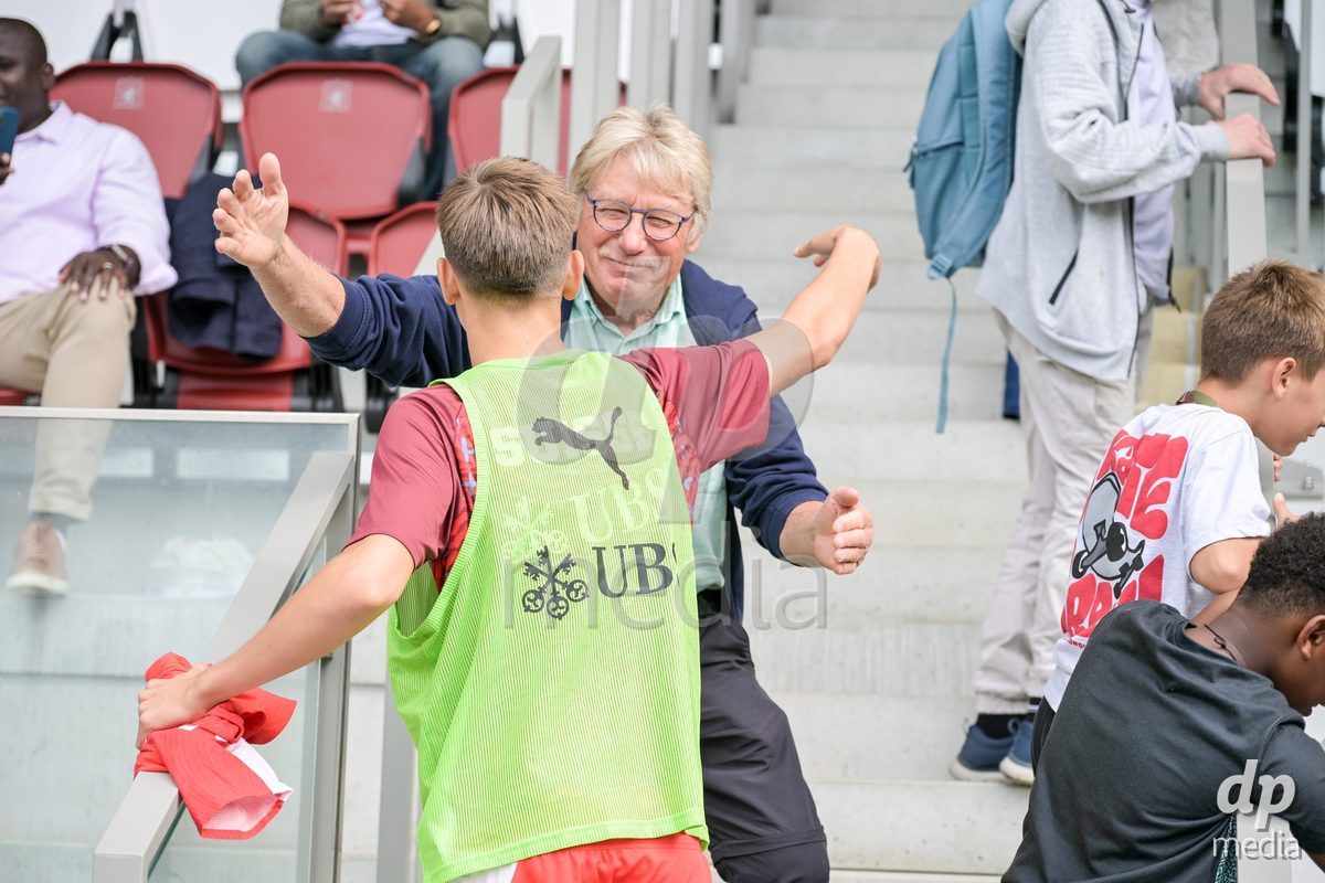 CHUR, SWITZERLAND - September 10: The players enter the field during the International friendly match between Switzerland U16 and Luxembourg U16 at Stade de Chur on September 10,2026 in Chur, Switzerland