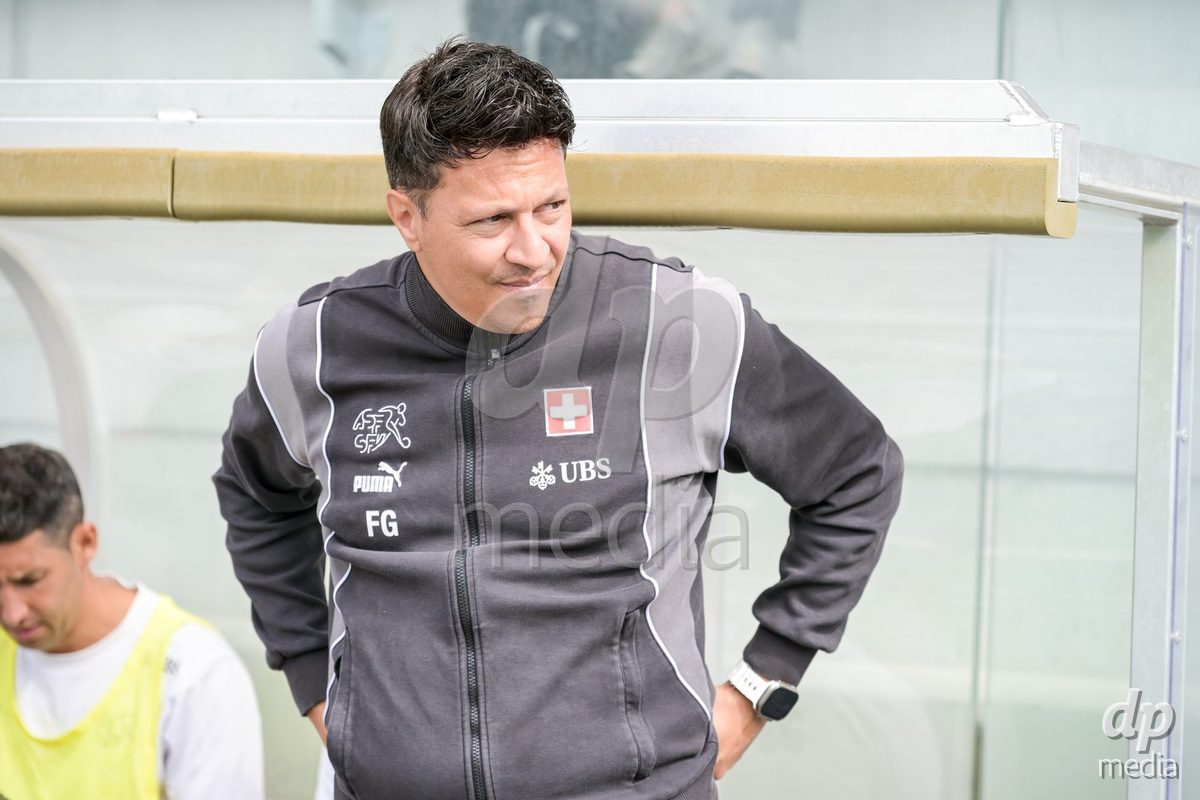 CHUR, SWITZERLAND - September 10: Francesco Gabriele, head coach of Switzerland U16, during the International friendly match between Switzerland U16 and Luxembourg U16 at Stade de Chur on September 10,2026 in Chur, Switzerland