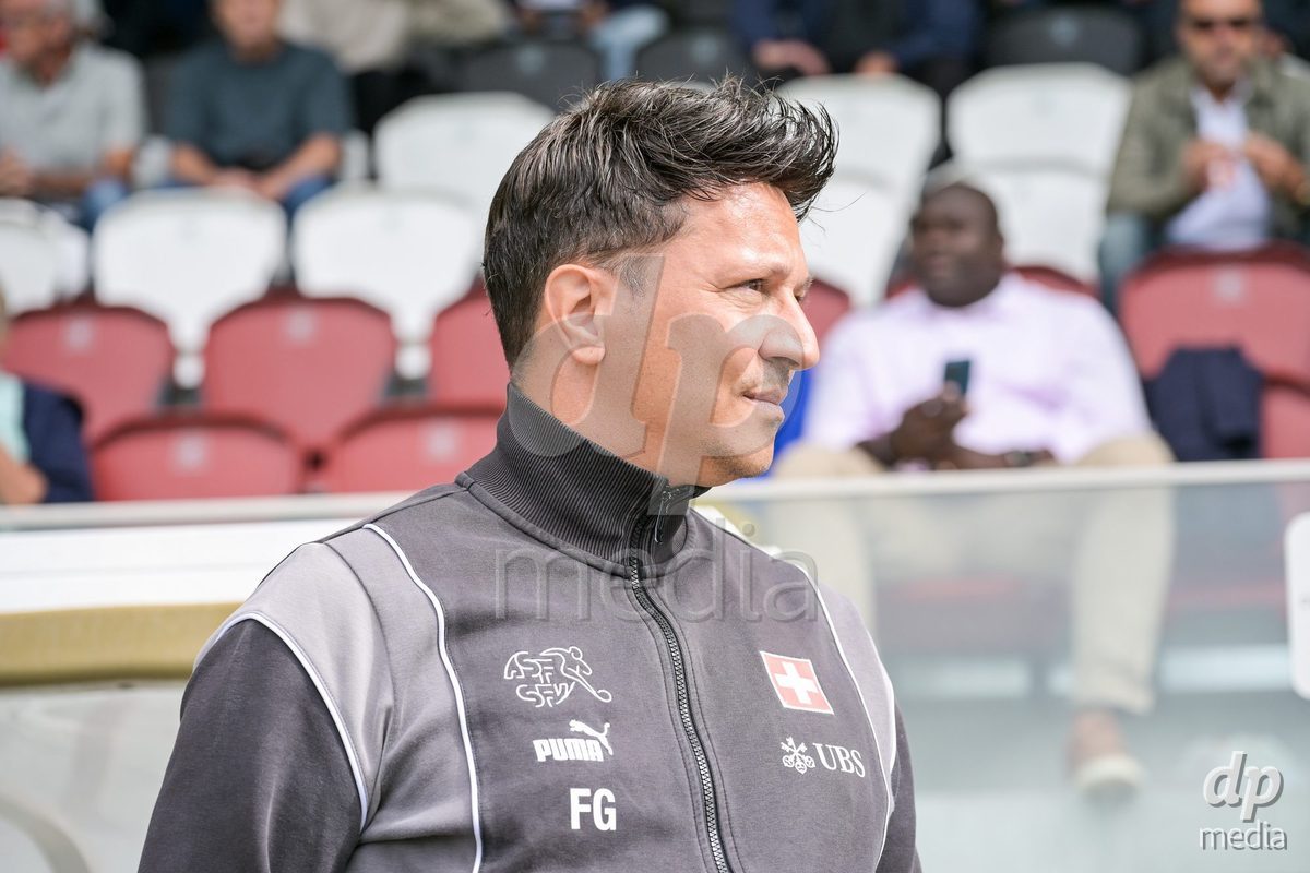 CHUR, SWITZERLAND - September 10: Francesco Gabriele, head coach of Switzerland U16, during the International friendly match between Switzerland U16 and Luxembourg U16 at Stade de Chur on September 10,2026 in Chur, Switzerland