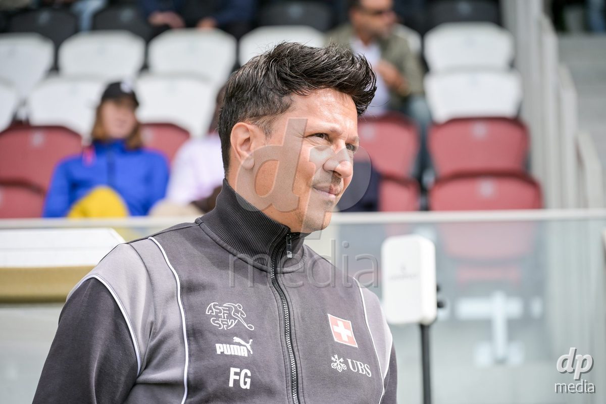 CHUR, SWITZERLAND - September 10: Francesco Gabriele, head coach of Switzerland U16, during the International friendly match between Switzerland U16 and Luxembourg U16 at Stade de Chur on September 10,2026 in Chur, Switzerland