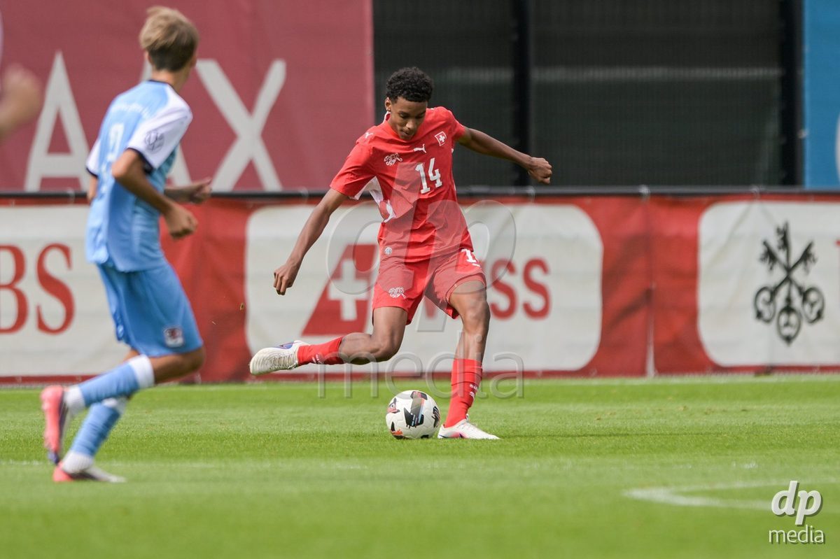 CHUR, SWITZERLAND - September 10: Nolan Clavel of Switzerland during the International friendly match between Switzerland U16 and Luxembourg U16 at Stade de Chur on September 10,2026 in Chur, Switzerland