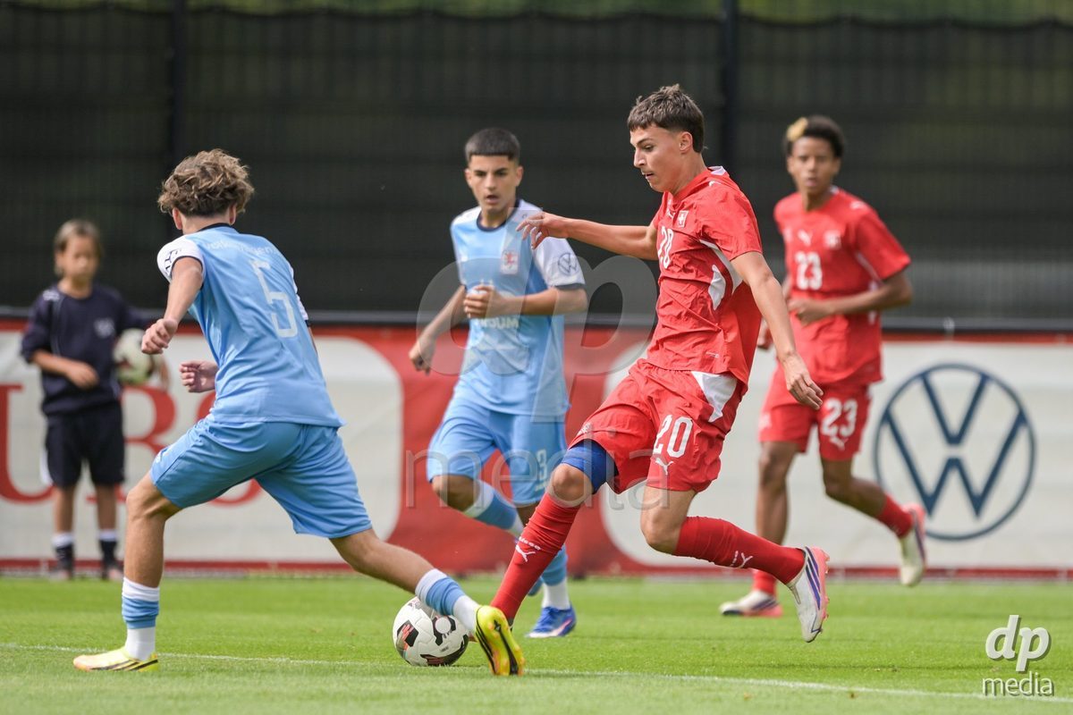 CHUR, SWITZERLAND - September 10: Marin Ivankovic of Switzerland during the International friendly match between Switzerland U16 and Luxembourg U16 at Stade de Chur on September 10,2026 in Chur, Switzerland
