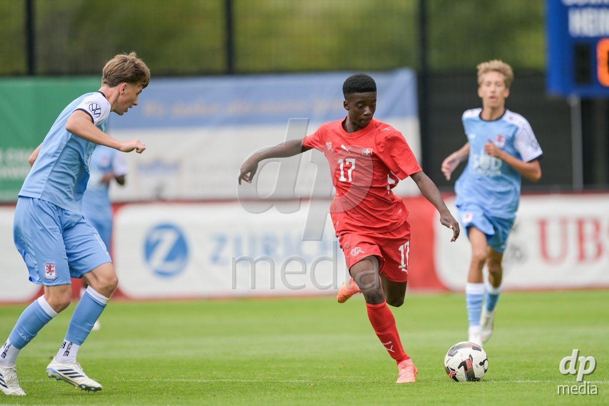 CHUR, SWITZERLAND - September 10: Jessy Madox Kongenda of Switzerland during the International friendly match between Switzerland U16 and Luxembourg U16 at Stade de Chur on September 10,2026 in Chur, Switzerland
