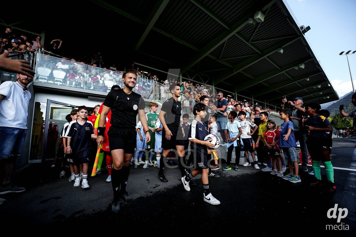 OBERE AU, Switzerland - September 8: Panoramic view with referees and fans during the International Friendly U20 match between Switzerland and Luxembourg at TBD on September 8, 2026 in Obere Au, Switzerland.