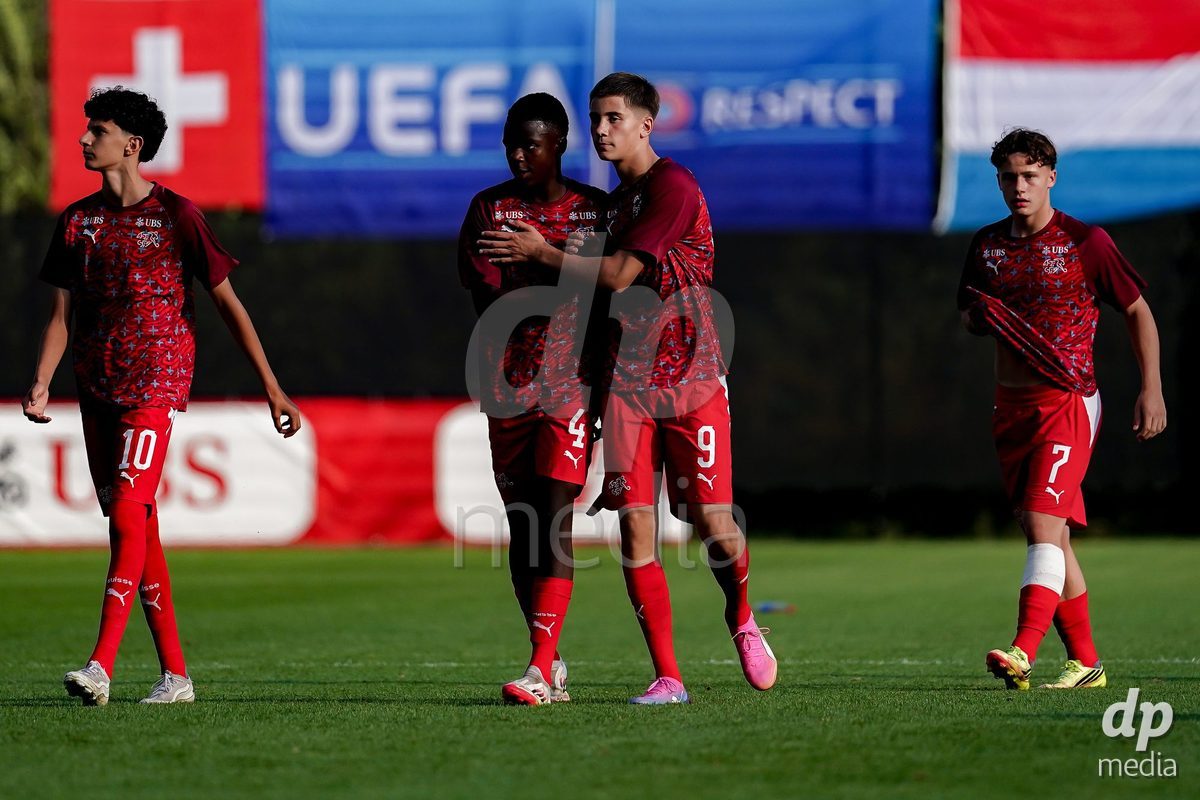 OBERE AU, Switzerland - September 8: Players of Switzerland warming up during the International Friendly U20 match between Switzerland and Luxembourg at TBD on September 8, 2026 in Obere Au, Switzerland.