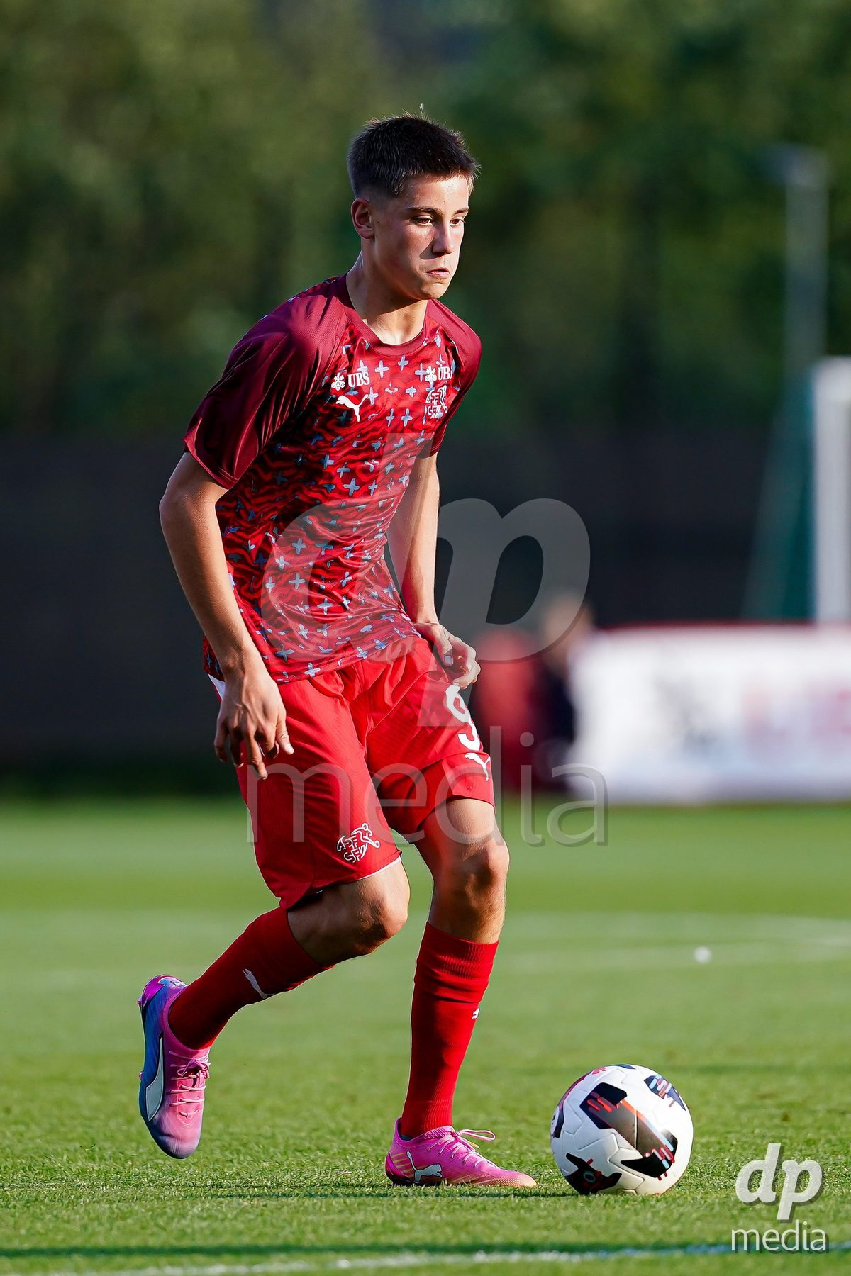 OBERE AU, Switzerland - September 8: Rafael Rudin of Switzerland warming up during the International Friendly U20 match between Switzerland and Luxembourg at TBD on September 8, 2026 in Obere Au, Switzerland.